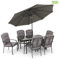 Cassara 6-Seater Outdoor Dining Set with 2.7 Parasol